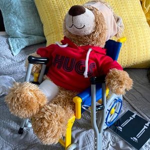 Build a bear- skateboard, wheelchair, crutches